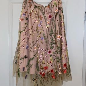 Anthropologie Embroidered Skirt